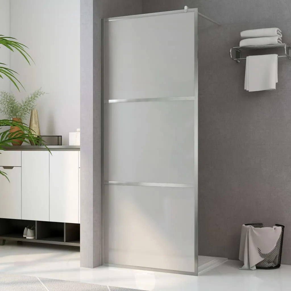 vidaXL Parete per Doccia Walk-in in Vetro Smerigliato ESG 90x195 cm