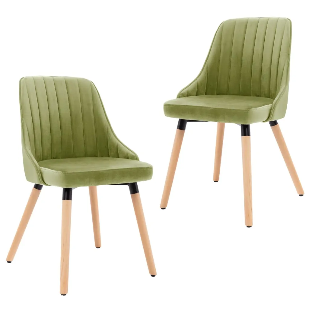 323055 vidaXL Dining Chairs 2 pcs Light Green Velvet