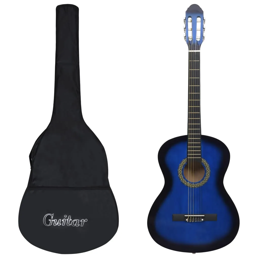 vidaXL Chitarra Classica per Principianti con Custodia Blu 4/4 39