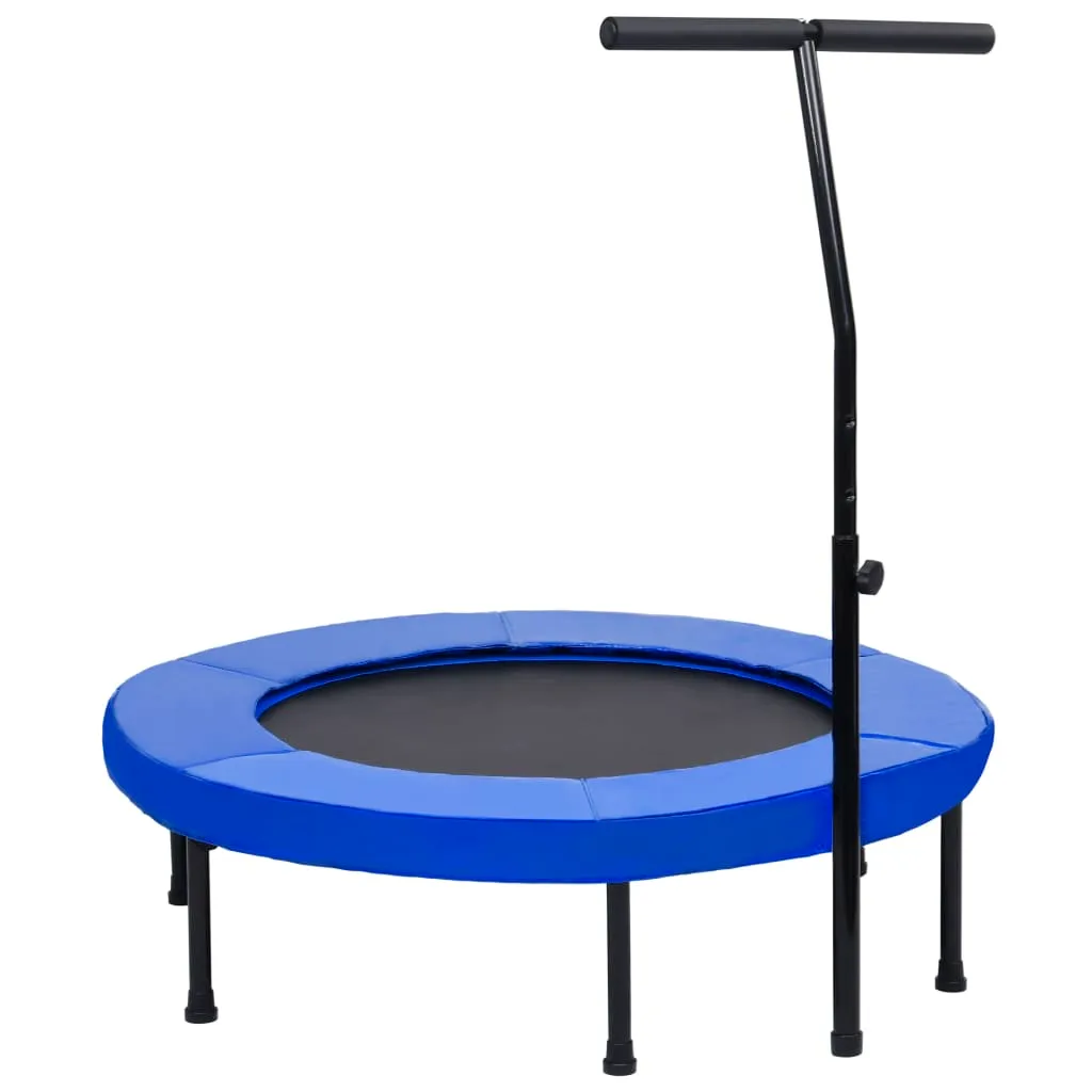 vidaXL Trampolino da Fitness con Manico e Tappetino di Sicurezza 102cm