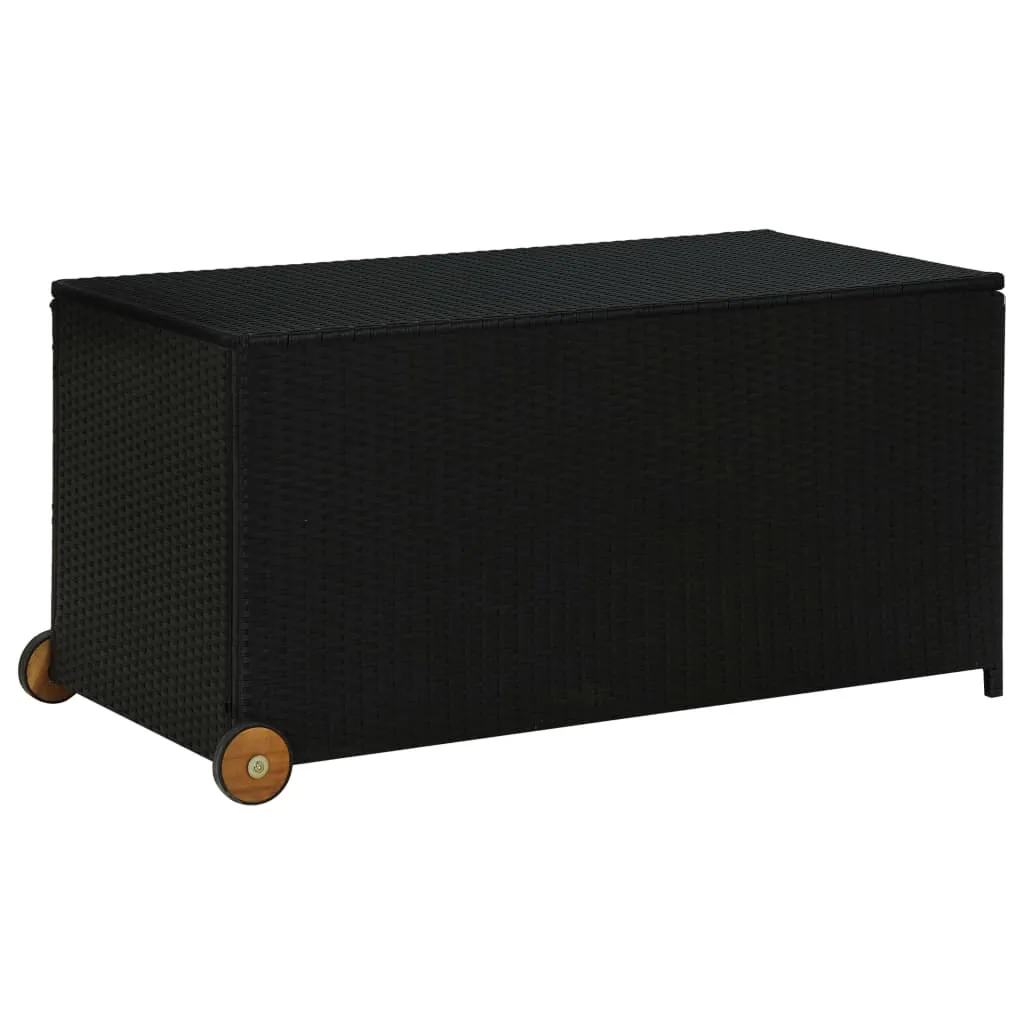 vidaXL Contenitore da Giardino Nero 120x65x61 cm in Polyrattan