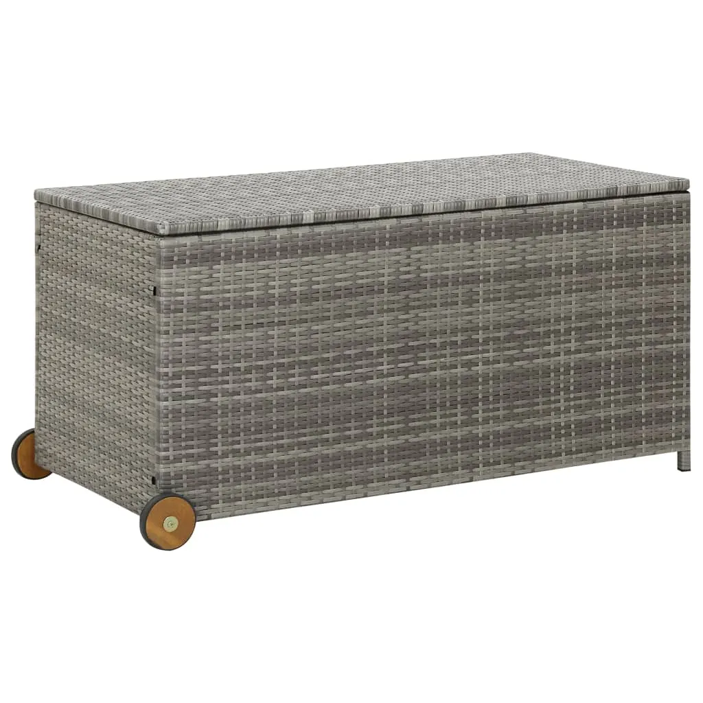 vidaXL Contenitore da Giardino Grigio Chiaro 120x65x61 cm Polyrattan