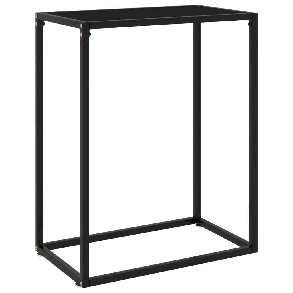 vidaXL Tavolo Consolle Nero 60x35x75 cm in Vetro Temperato