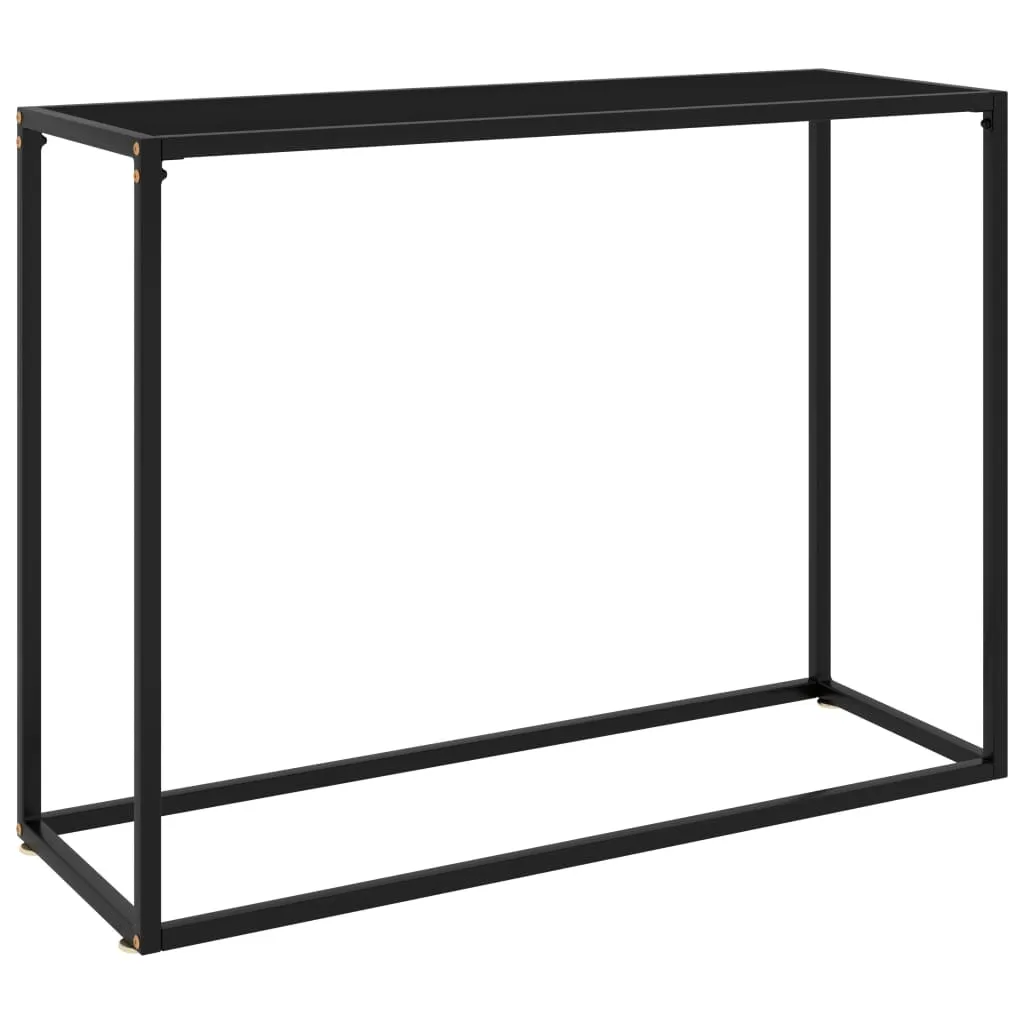 vidaXL Tavolo Consolle Nero 100x35x75 cm in Vetro Temperato