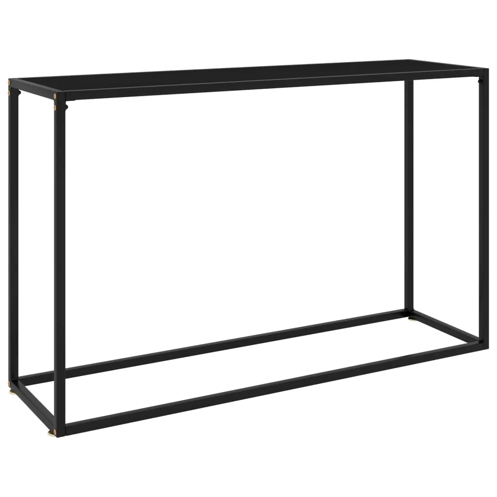 vidaXL Tavolo Consolle Nero 120x35x75 cm in Vetro Temperato