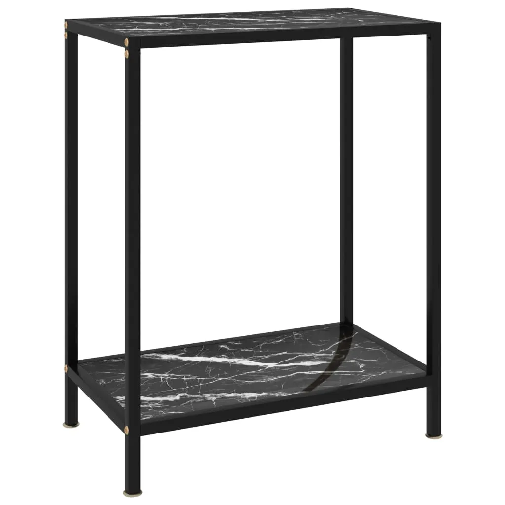 vidaXL Tavolo Consolle Nero 60x35x75 cm in Vetro Temperato