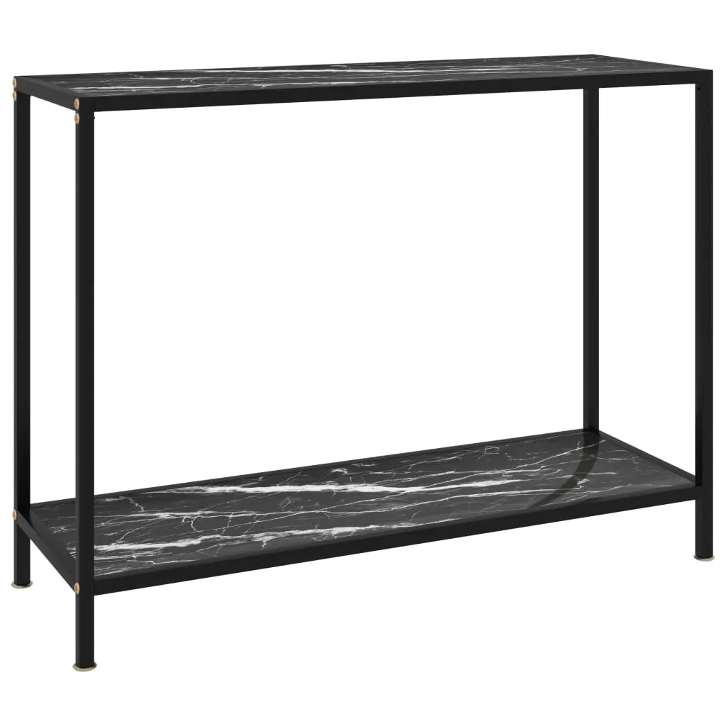 vidaXL Tavolo Consolle Nero 100x35x75 cm in Vetro Temperato