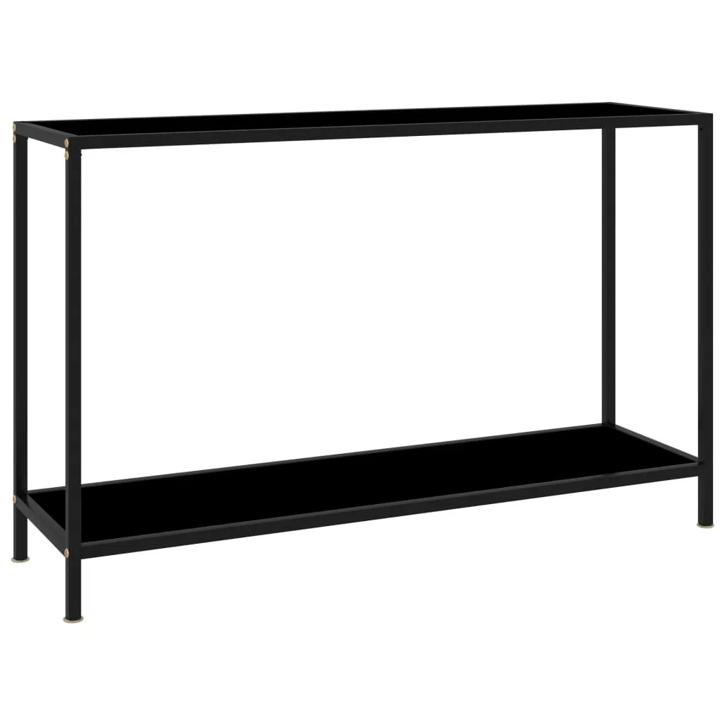 vidaXL Tavolo Consolle Nero 120x35x75 cm in Vetro Temperato