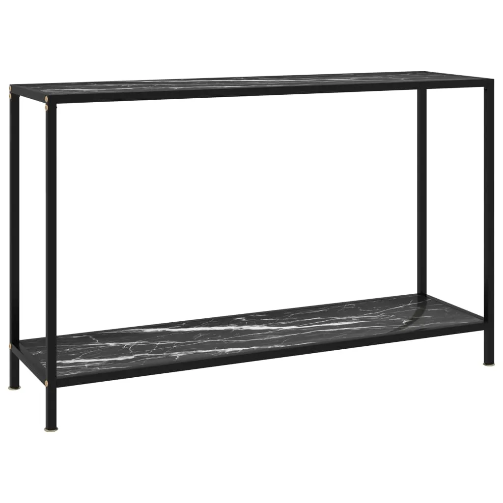 vidaXL Tavolo Consolle Nero 120x35x75 cm in Vetro Temperato