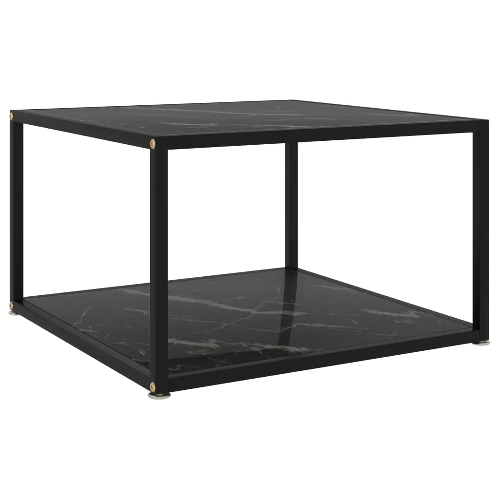 322890 vidaXL Coffee Table Black 60x60x35 cm Tempered Glass