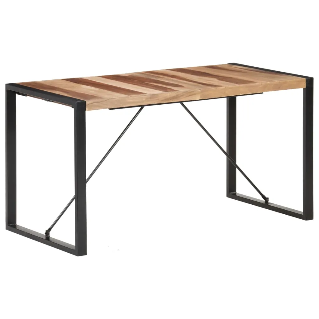 vidaXL Tavolo da Pranzo 140x70x75 cm Legno Massello Finitura Sheesham