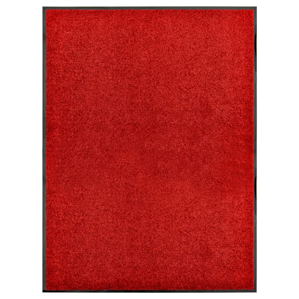 vidaXL Zerbino Lavabile Rosso 90x120 cm