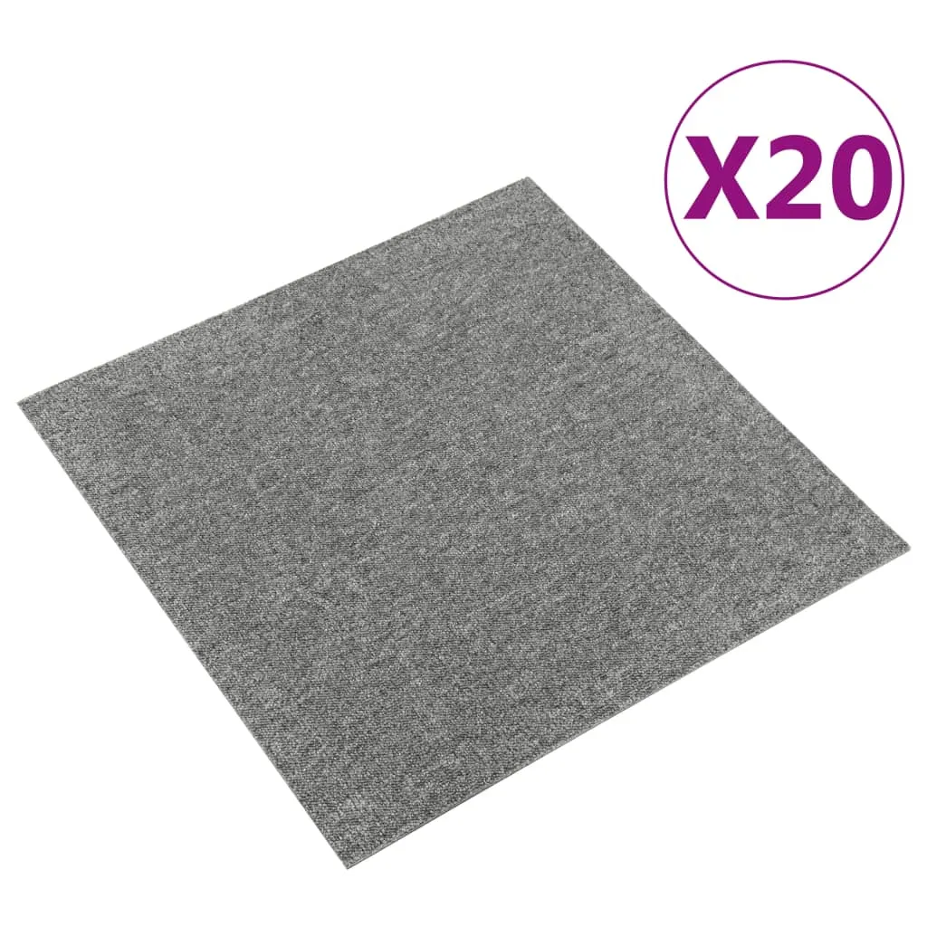 vidaXL Quadrotte di Moquette 20 pz 5 m² 50x50 cm Grigie