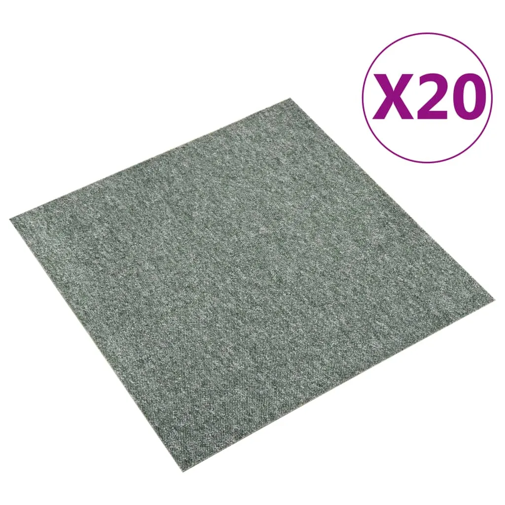 vidaXL Quadrotte di Moquette 20 pz 5 m² 50x50 cm Verdi