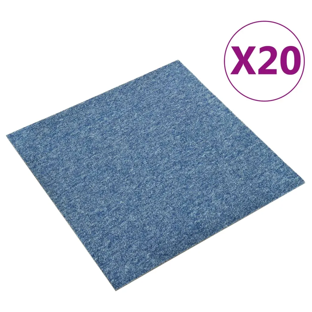 vidaXL Quadrotte di Moquette 20 pz 5 m² 50x50 cm Blu