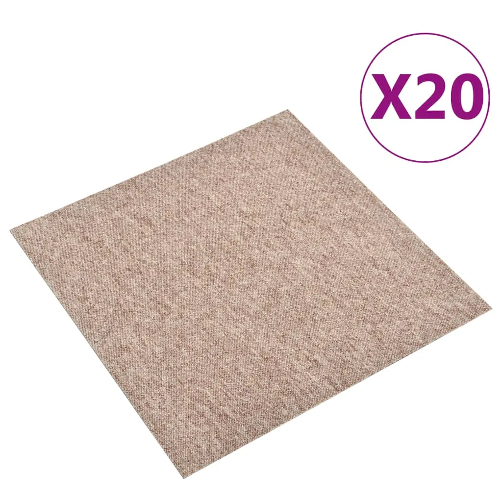 vidaXL Quadrotte di Moquette 20 pz 5 m² 50x50 cm Beige