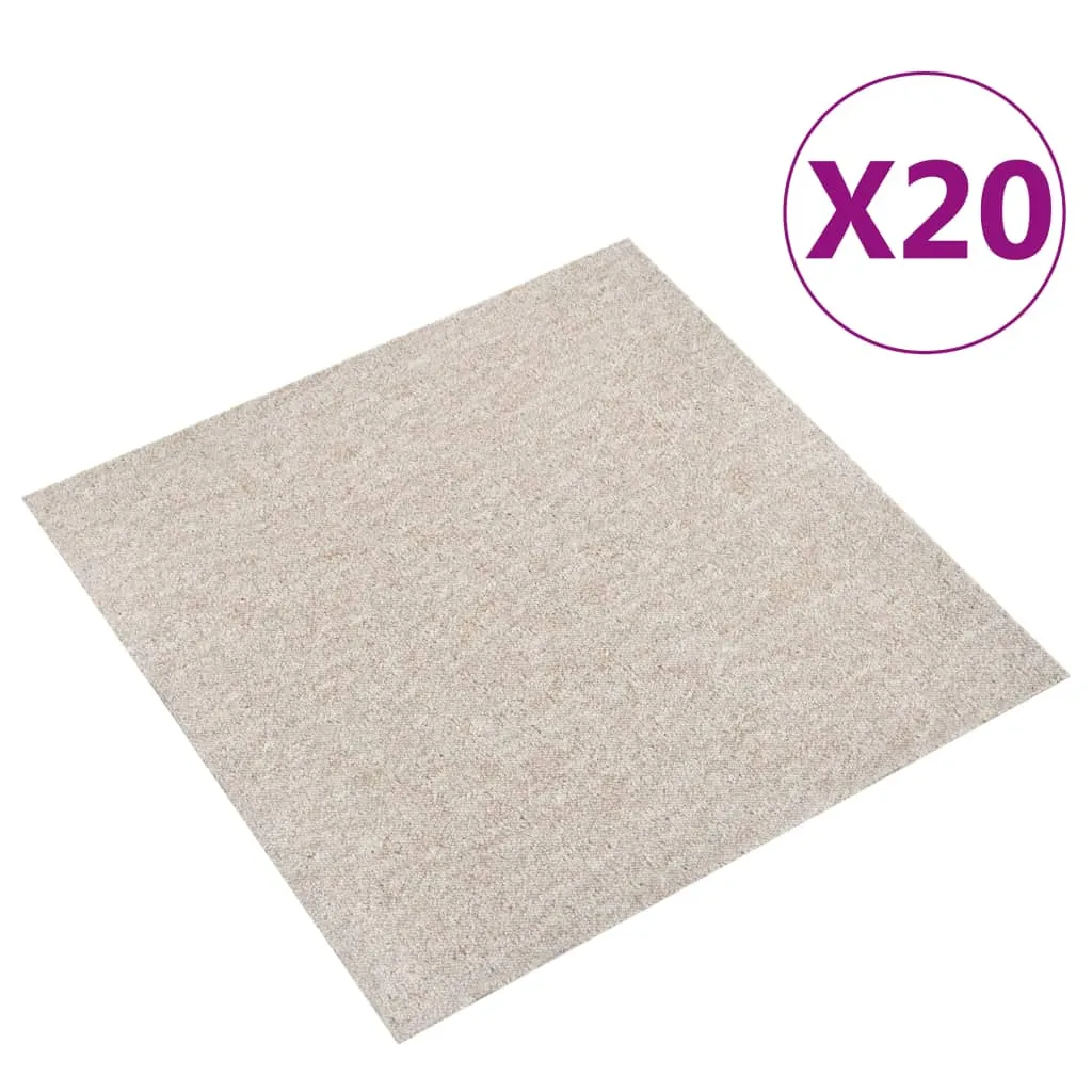 vidaXL Quadrotte di Moquette 20 pz 5 m² 50x50 cm Beige Chiaro