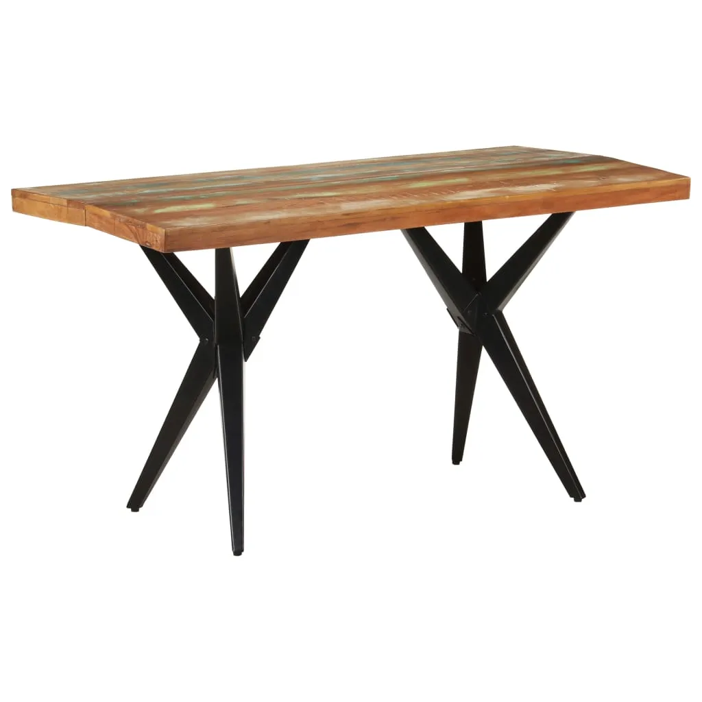 vidaXL Tavolo da Pranzo 140x70x76 cm in Legno Massello di Recupero