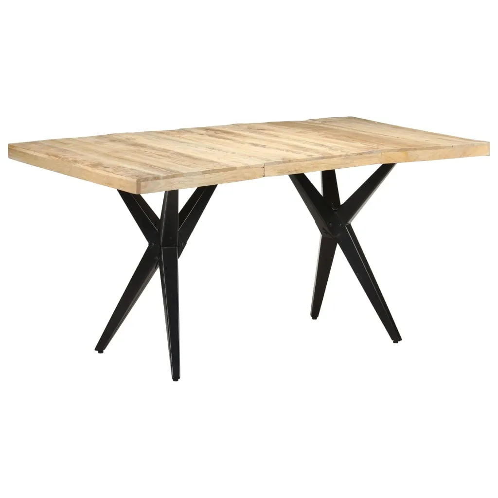 vidaXL Tavolo da Pranzo 160x80x76 cm in Legno Massello di Mango Grezzo