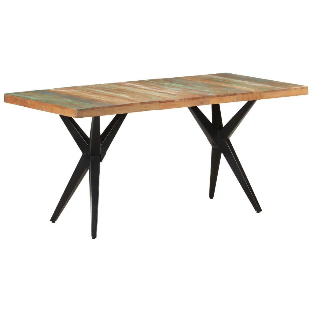 vidaXL Tavolo da Pranzo 160x80x76 cm in Legno Massello di Recupero