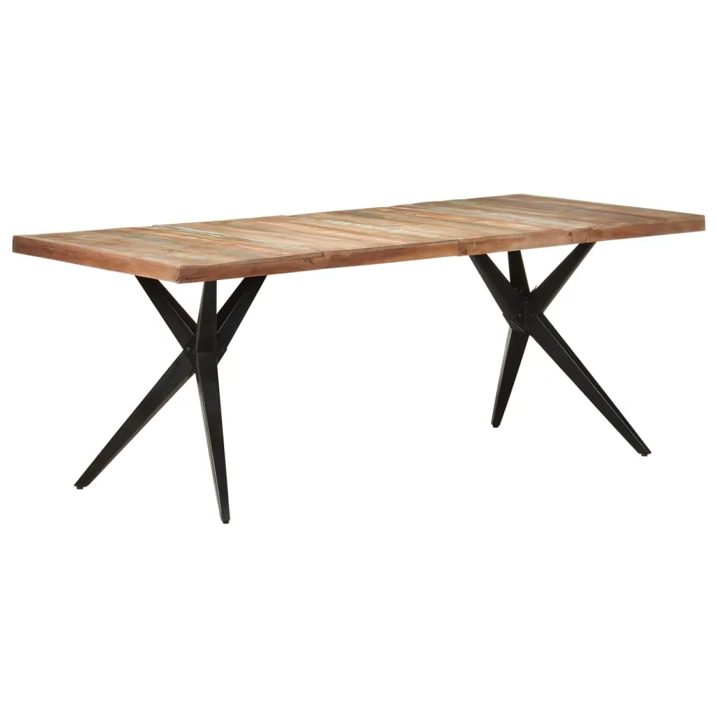 vidaXL Tavolo da Pranzo 200x90x76 cm in Legno Massello di Recupero