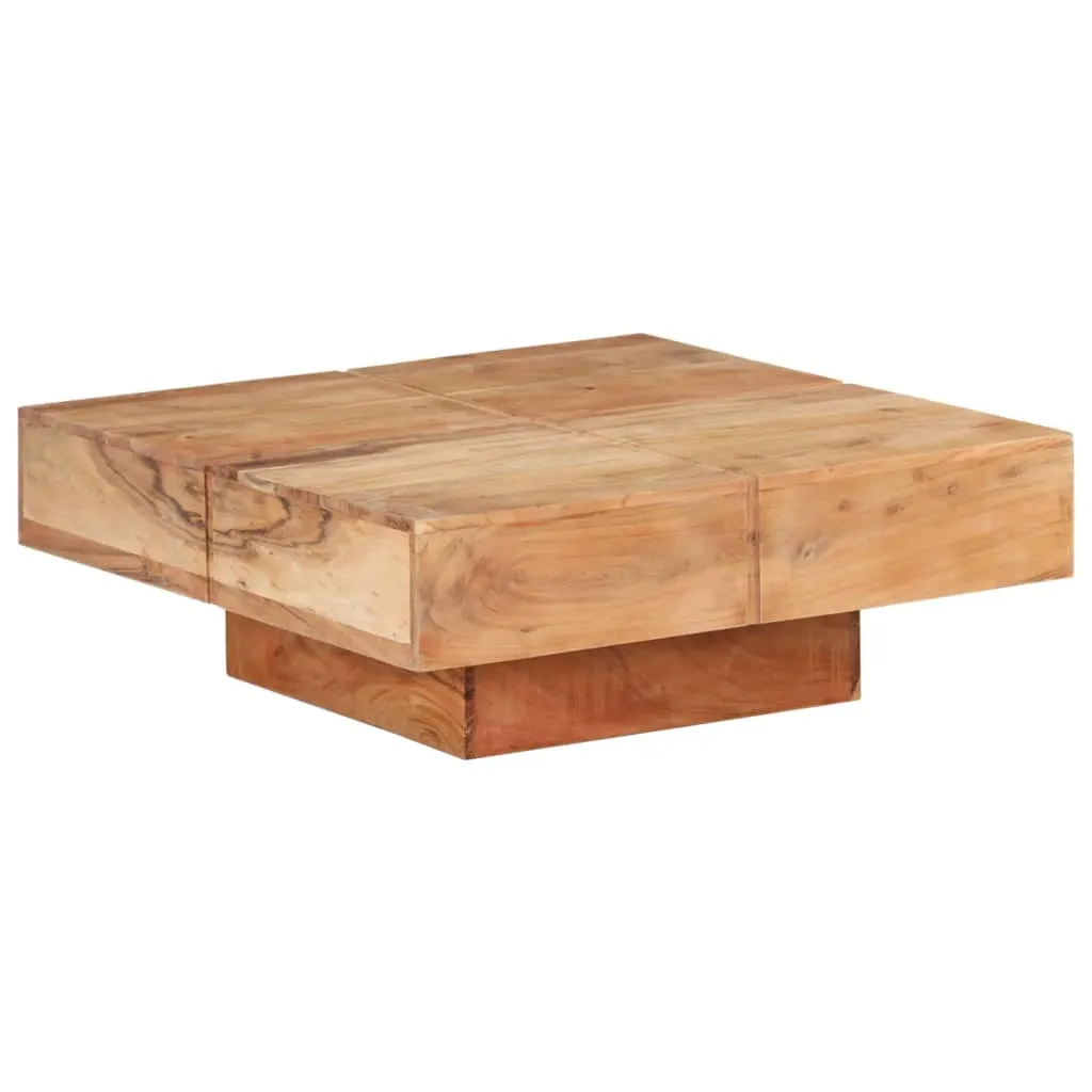 vidaXL Tavolino da Caffè 80x80x28 cm in Legno Massello di Acacia