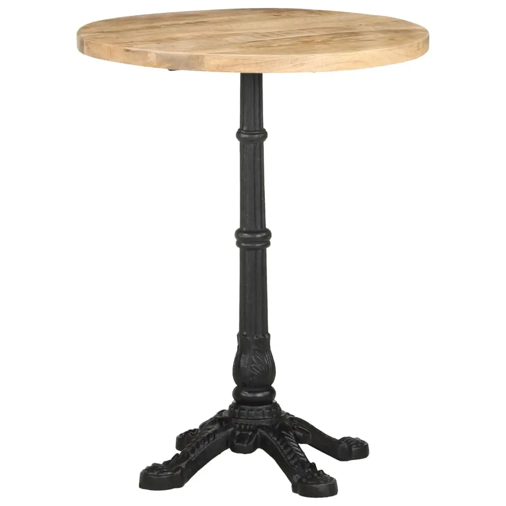 Tavolino da Bistrot Ø60x76 cm in Legno di Mango Grezzo