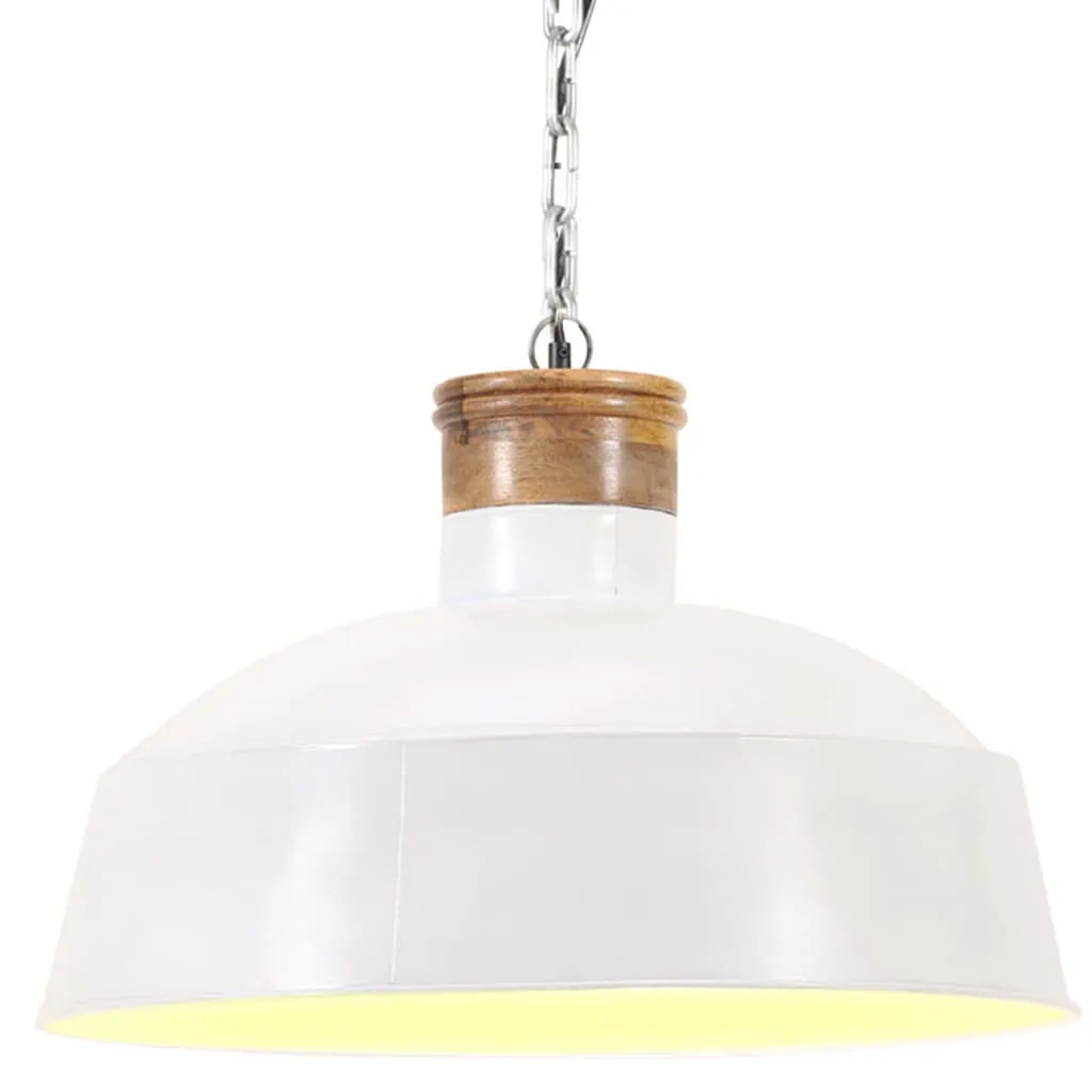 vidaXL Lampada a Sospensione Industriale 58 cm Bianca E27