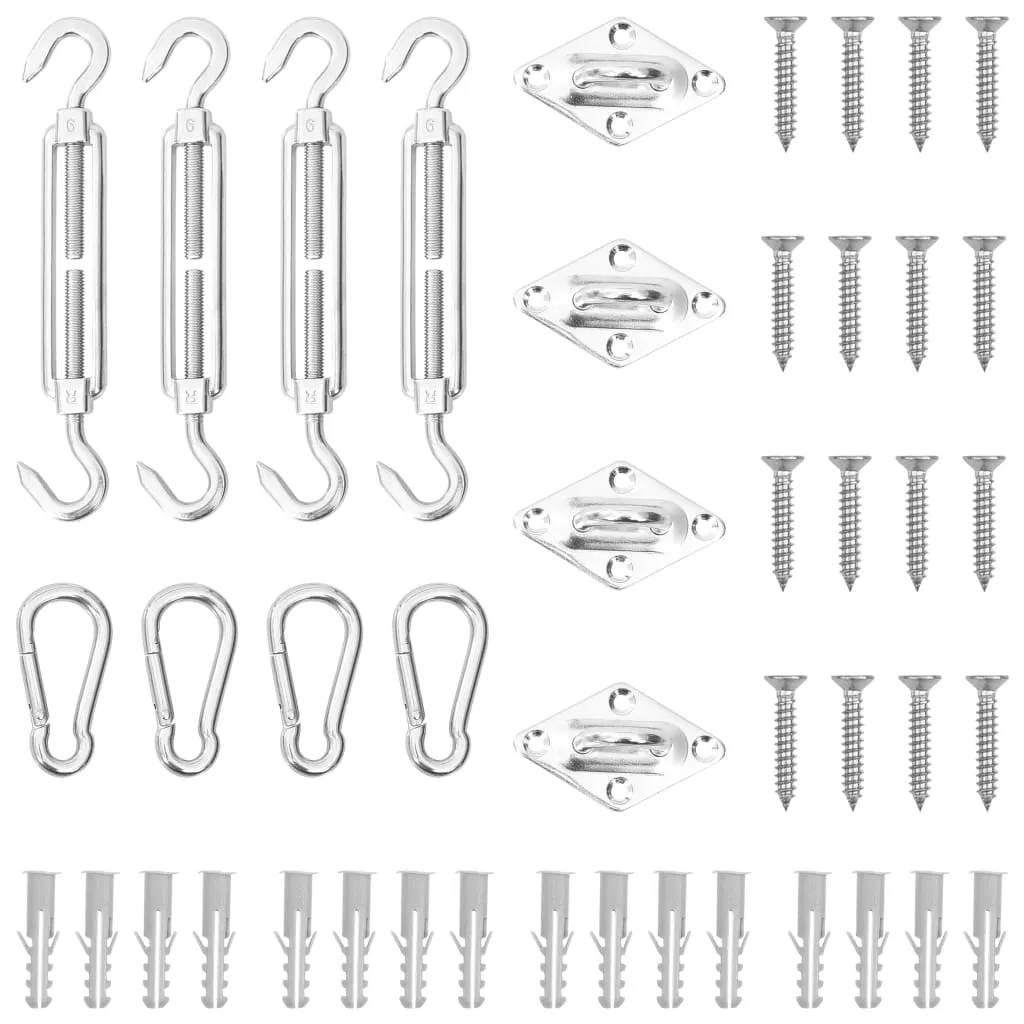 vidaXL Set Accessori per Vela Parasole 12 pz in Acciaio Inossidabile