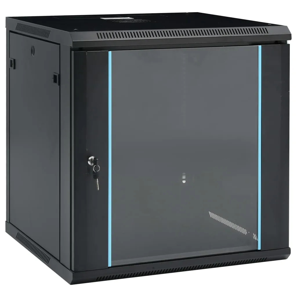 vidaXL Armadietto di Rete a Parete 12U da 19" IP20 600x600x640 mm