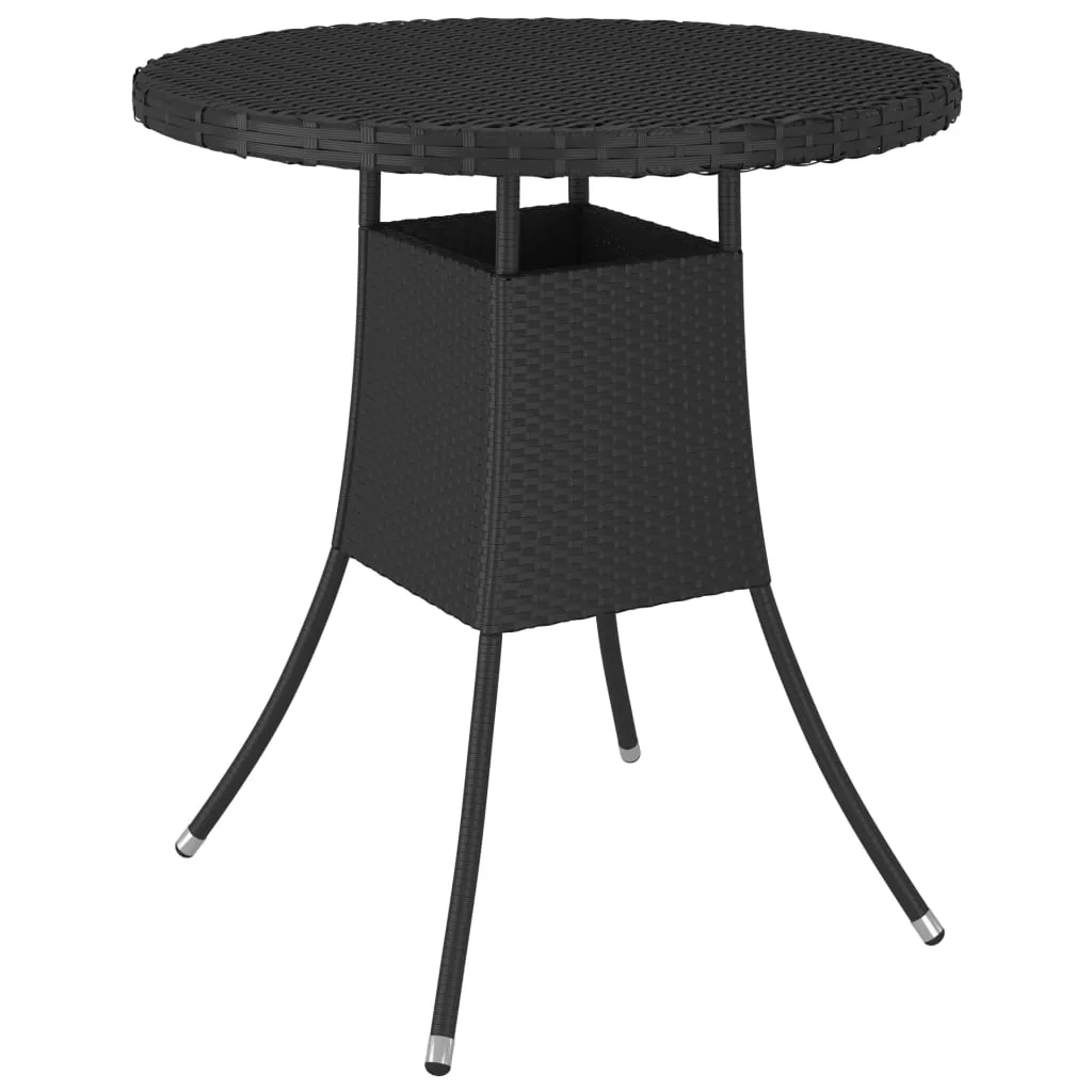 vidaXL Tavolo da Giardino Nero 70x70x73 cm in Polyrattan