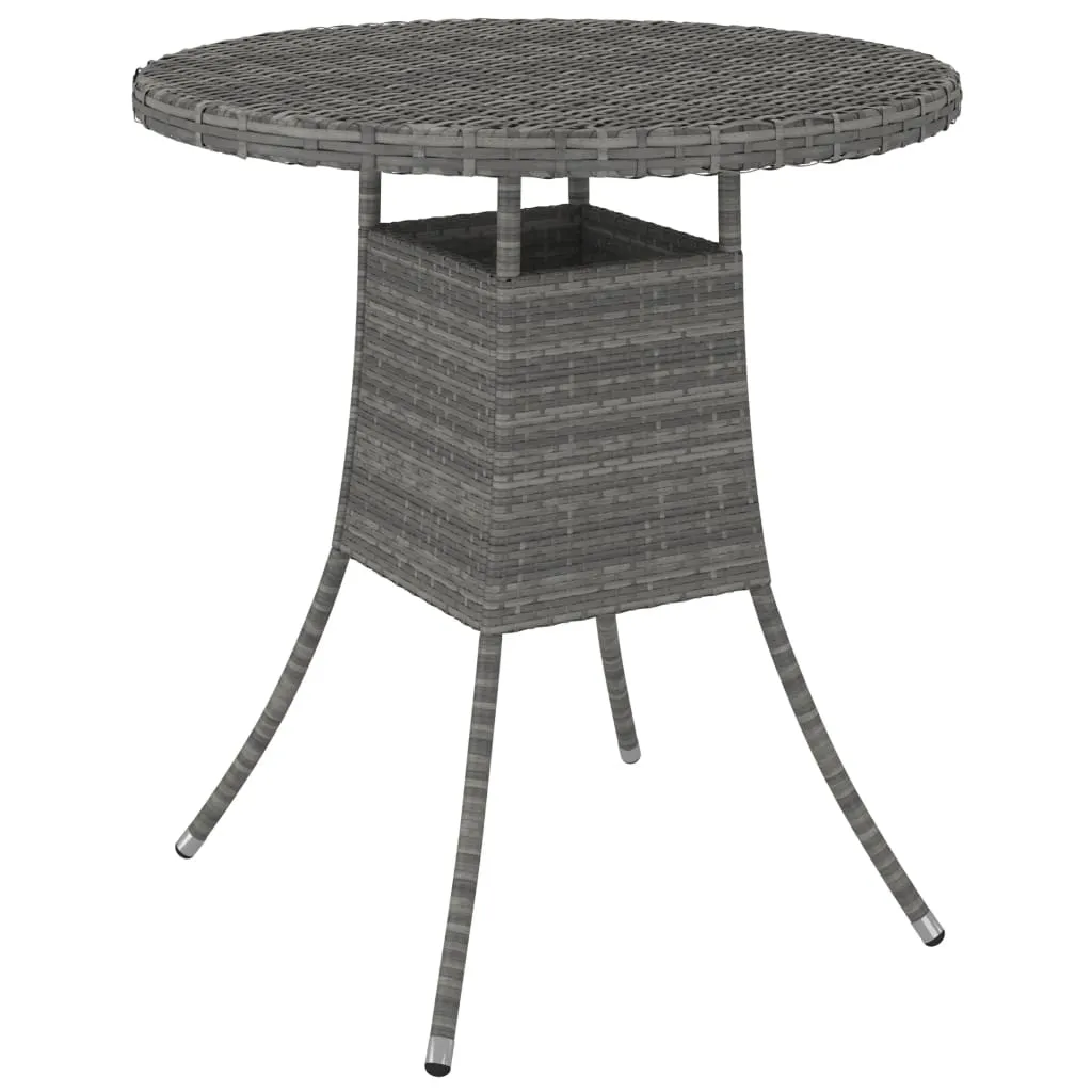 vidaXL Tavolo da Giardino Grigio 70x70x73 cm in Polyrattan