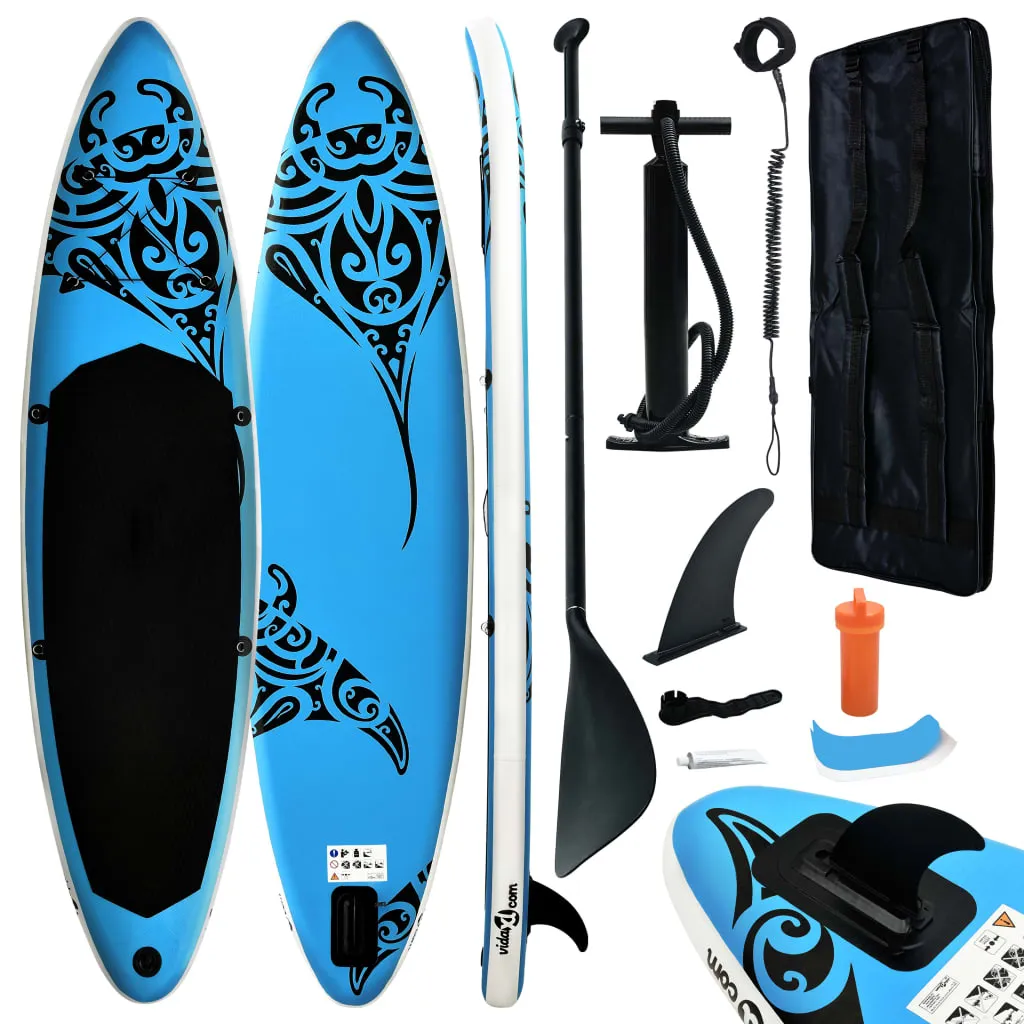 vidaXL Set Tavola Gonfiabile da SUP 305x76x15 cm Blu