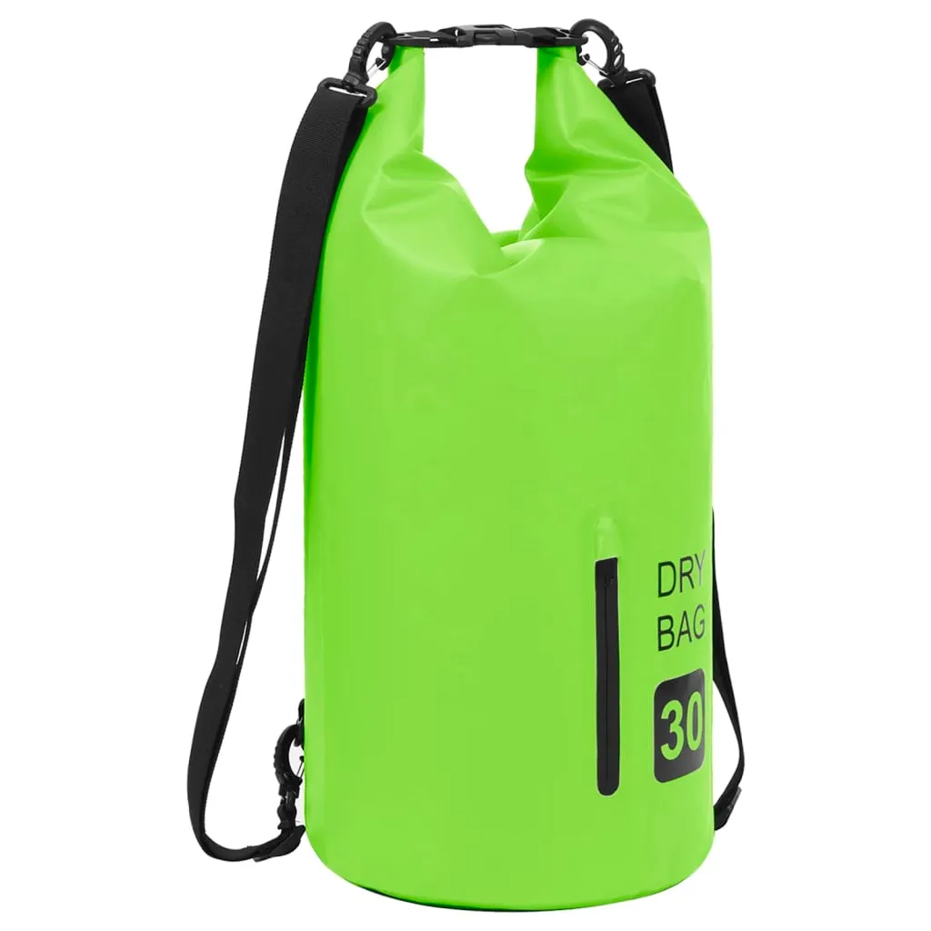 vidaXL Borsa Impermeabile con Cerniera Verde 30 L in PVC