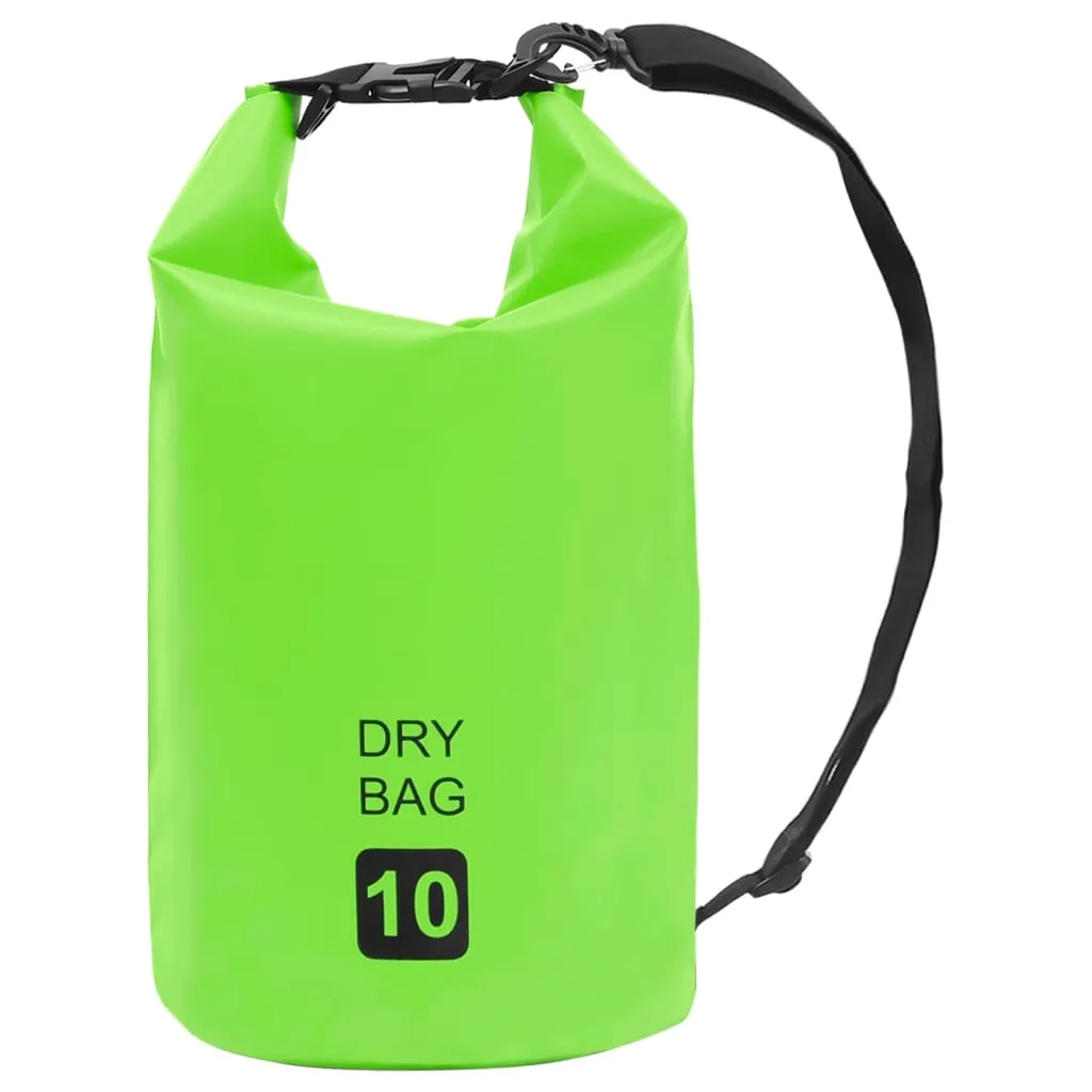 vidaXL Borsa Impermeabile Verde 10 L in PVC