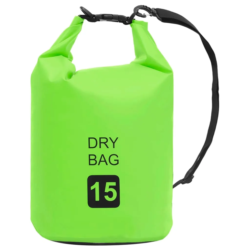 vidaXL Borsa Impermeabile Verde 15 L in PVC