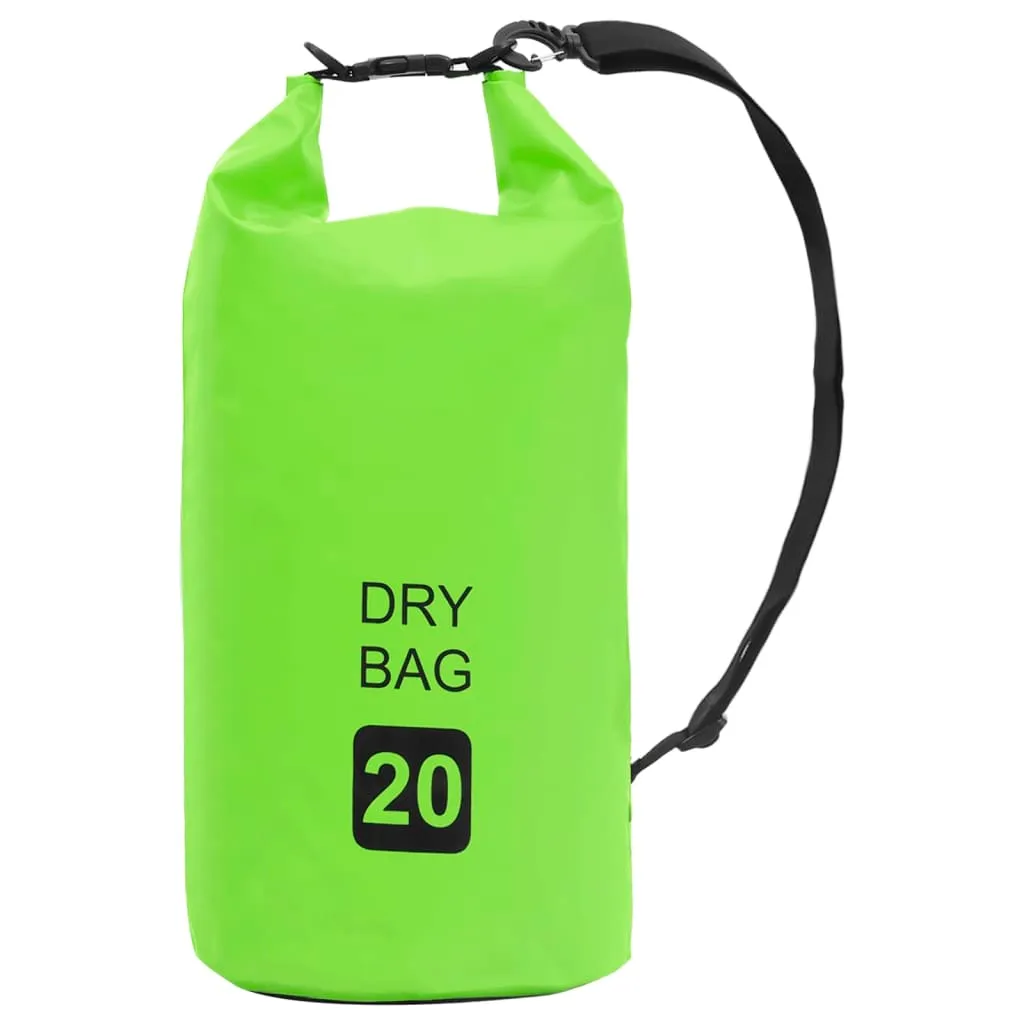 vidaXL Borsa Impermeabile Verde 20 L in PVC