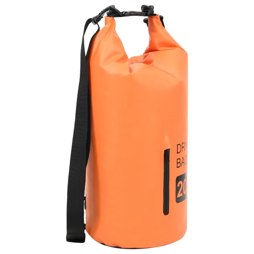 vidaXL Borsa Impermeabile con Cerniera Arancione 20 L in PVC