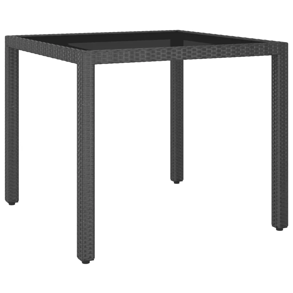 vidaXL Tavolo da Giardino Nero 90x90x75 cm in Polyrattan