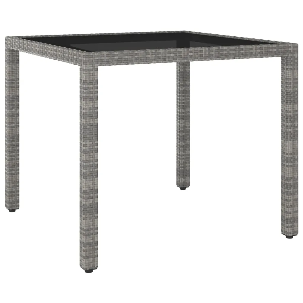 vidaXL Tavolo da Giardino Grigio 90x90x75 cm in Polyrattan