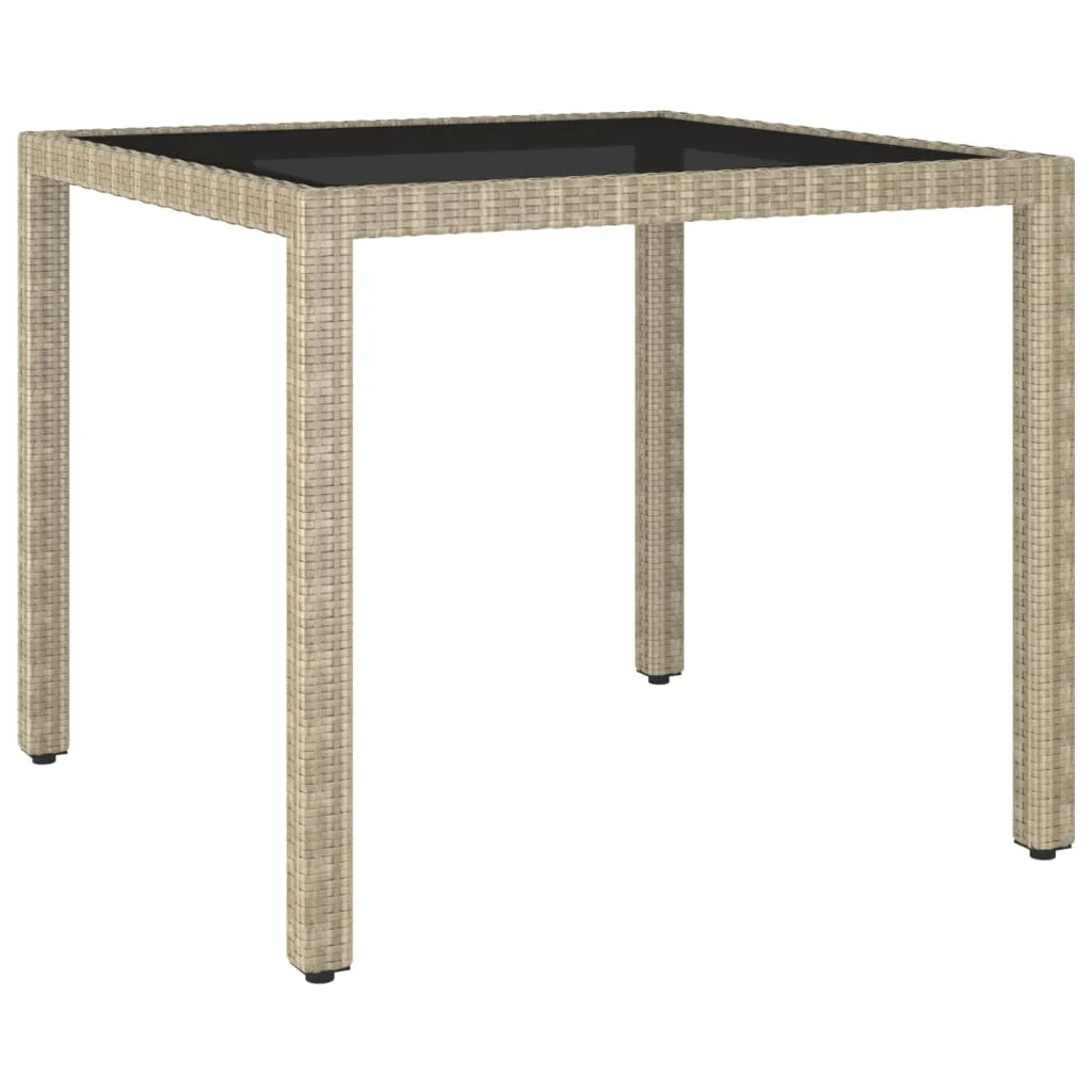 vidaXL Tavolo da Giardino Beige 90x90x75 cm in Polyrattan