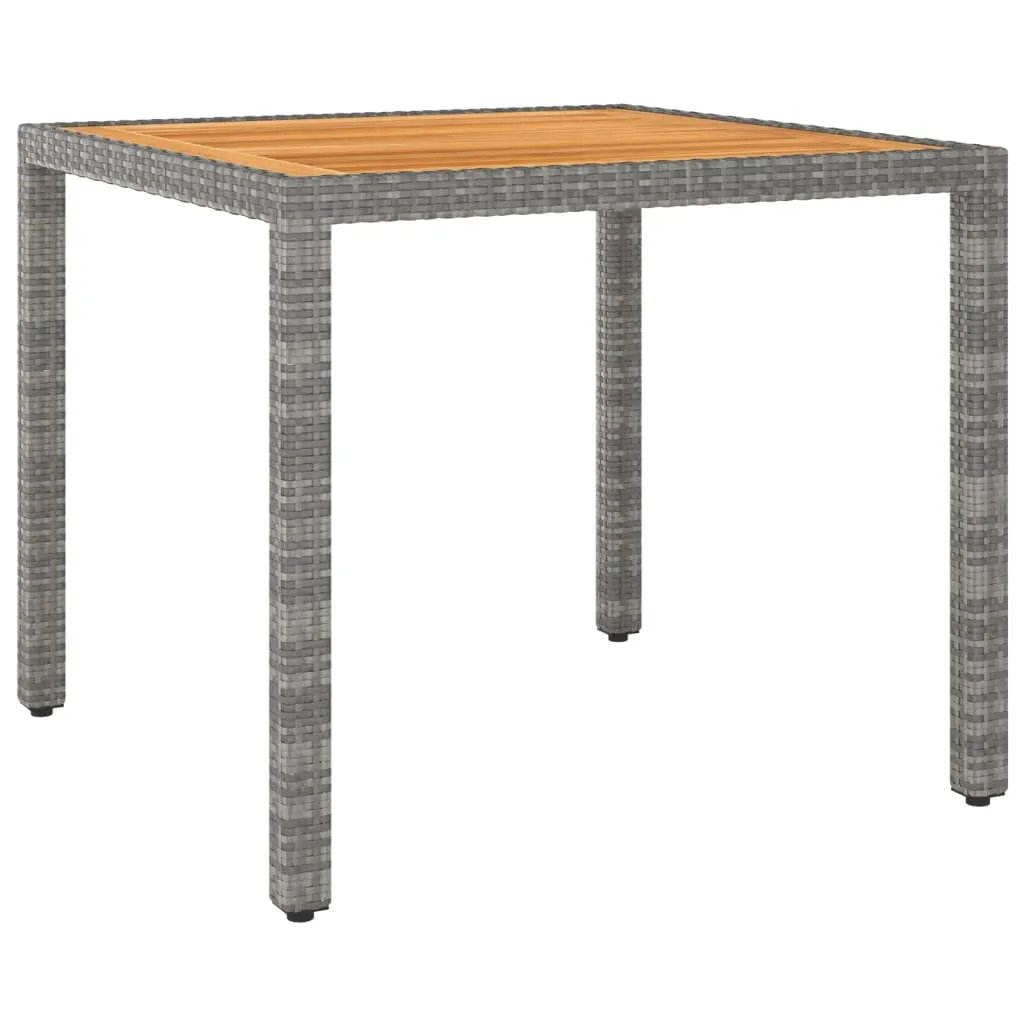 vidaXL Tavolo da Giardino Grigio 90x90x75 cm in Polyrattan