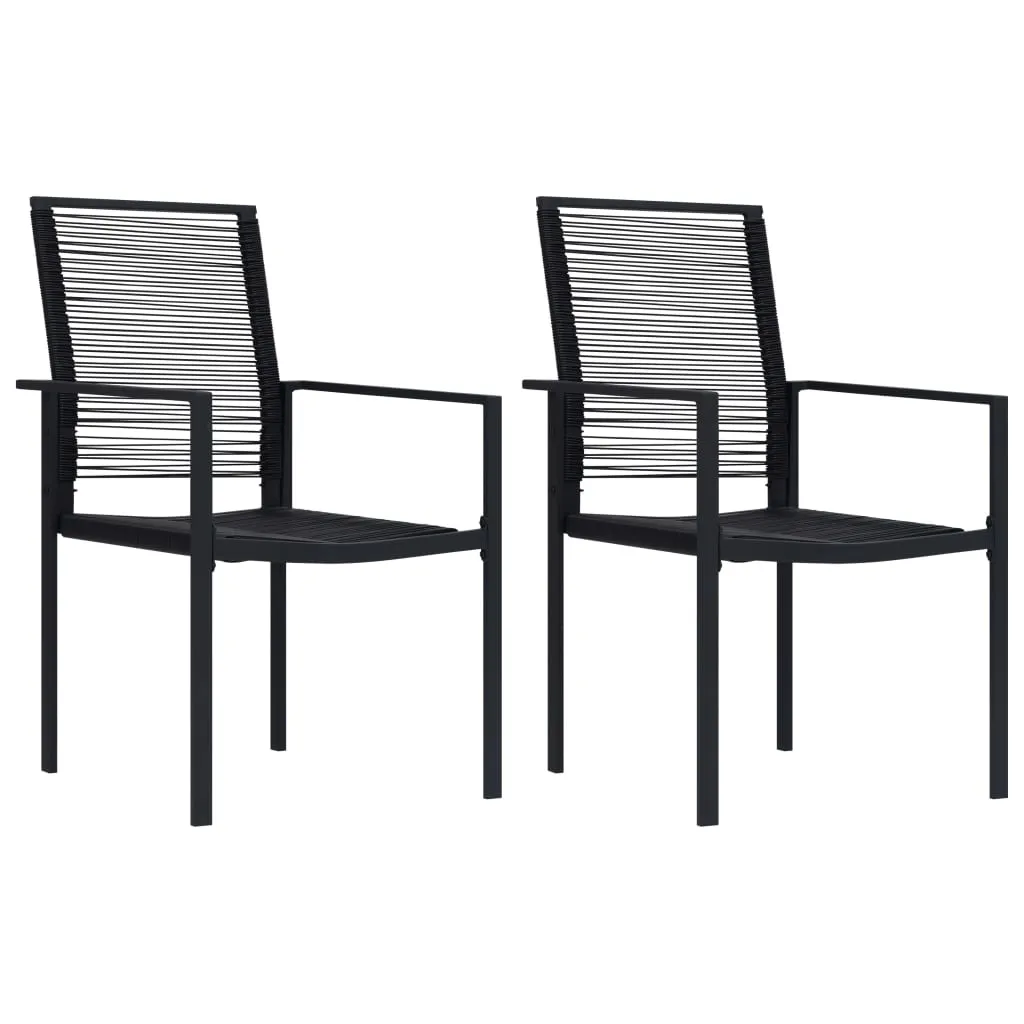 vidaXL Sedie da Giardino 2 pz in Rattan PVC Nero