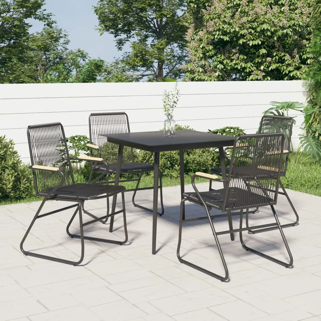 vidaXL Sedie da Giardino 4pz Nere 58x59x85,5 cm Rattan PVC