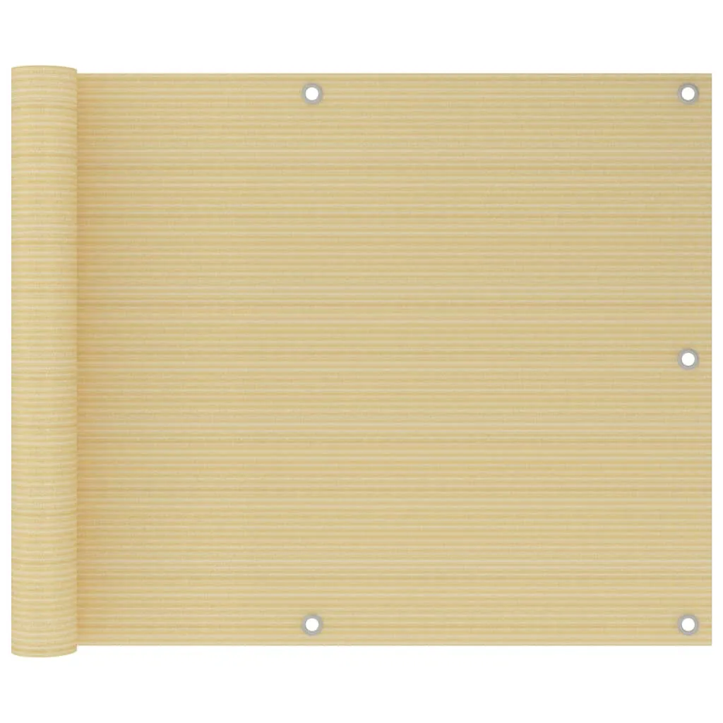 vidaXL Schermo Frangivista per Balcone Beige 75x500 cm in HDPE