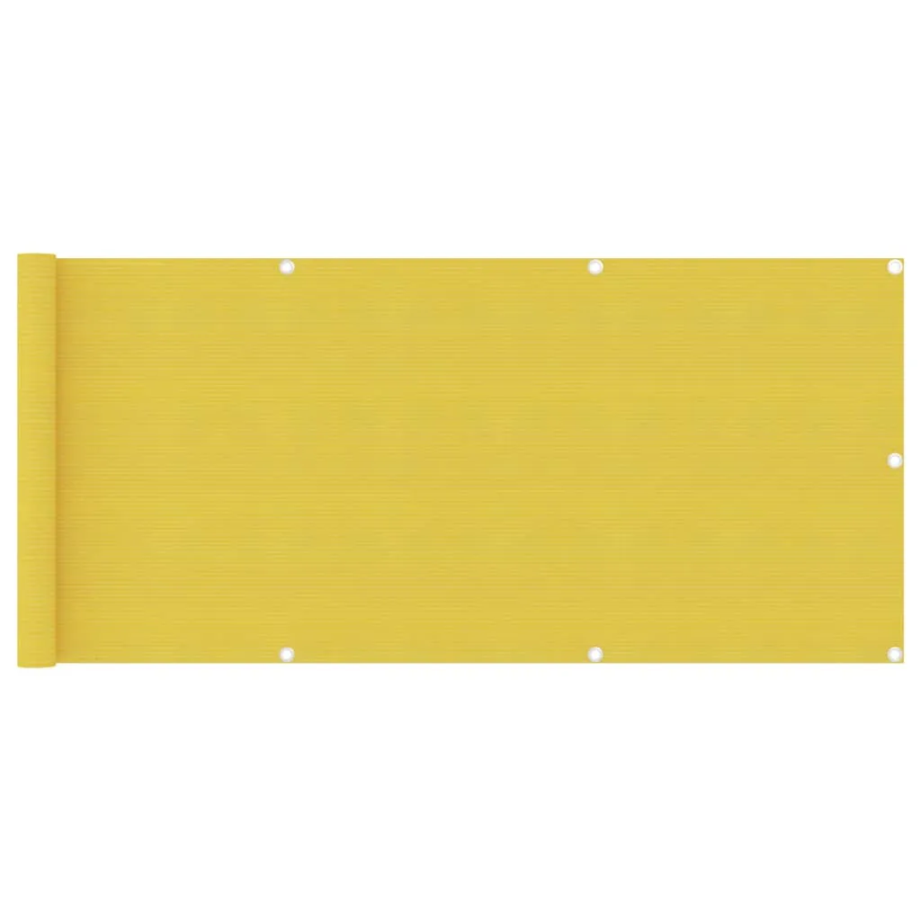 vidaXL Paravento da Balcone Giallo 75x300 cm in HDPE