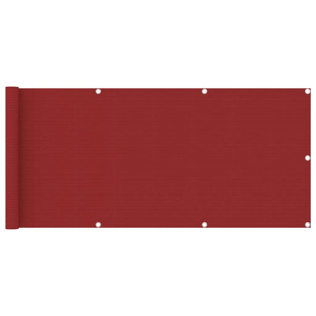 vidaXL Paravento da Balcone Rosso 75x400 cm in HDPE