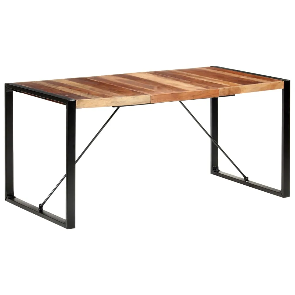 vidaXL Tavolo da Pranzo 160x80x75 cm Legno Massello Finitura Sheesham