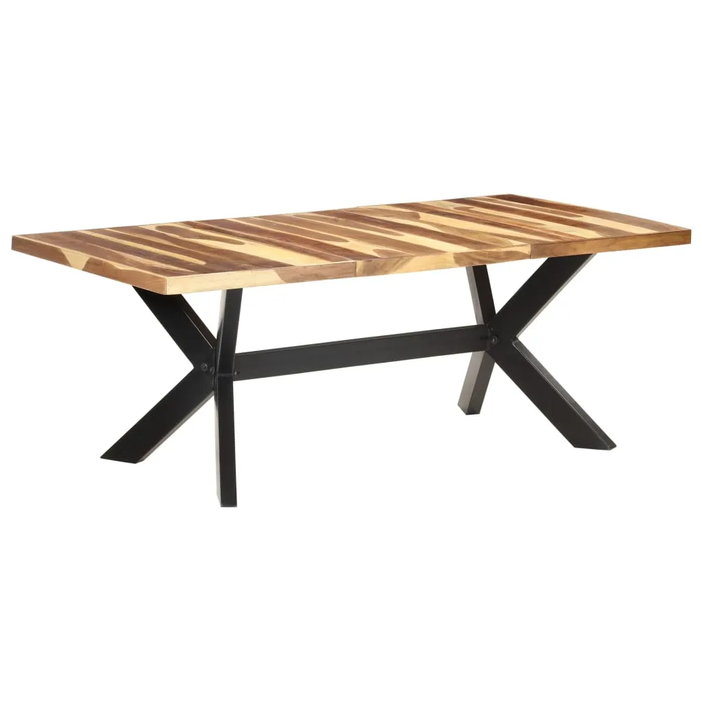 vidaXL Tavolo da Pranzo 200x100x75cm Legno Massello con Finitura Miele