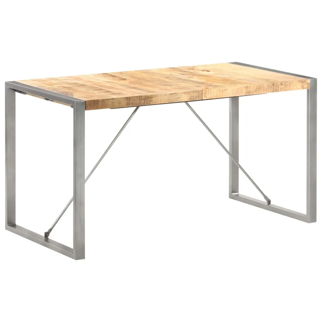 vidaXL Tavolo da Pranzo 140x70x75 cm in Legno Massello di Mango Grezzo